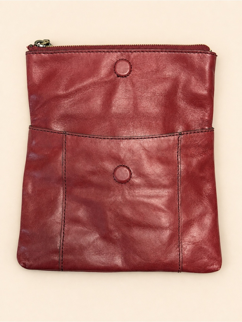 HOBO Sparrow Leather Crossbody Bag Logan Red + Dust Bag - Picture 4 of 12
